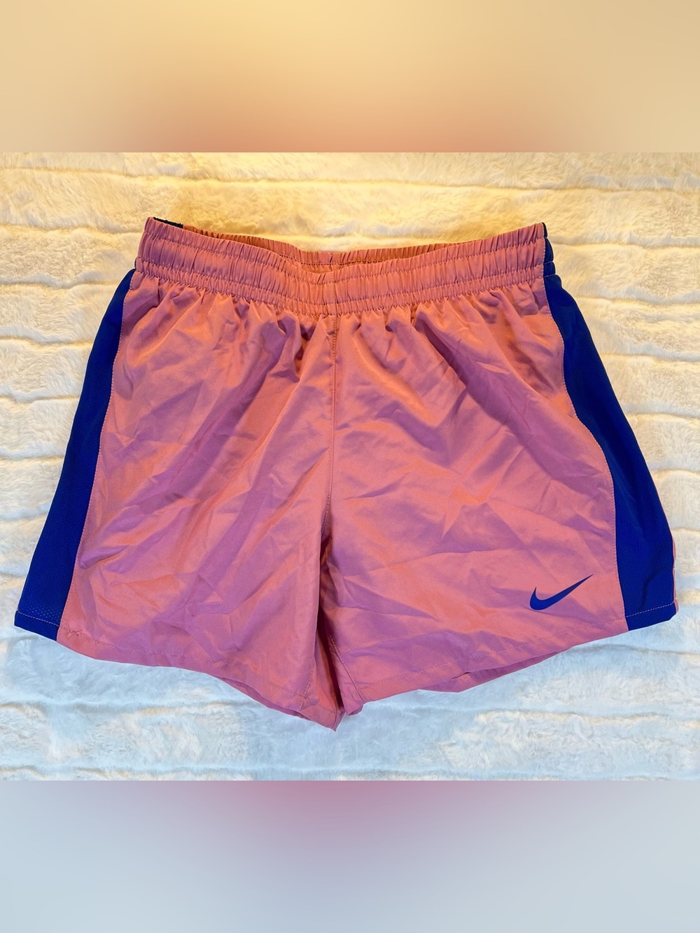Nike Girls Dri-FIT Tempo Running Shorts Pink Blue Size Youth XL (Big Kids)